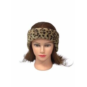 NILS Faux Leopard Ear Warmers Cover Headband‎ Winter Sports Elastic One Size